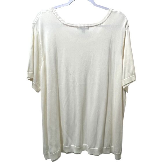 NWOT Jessica London Sweater Set, Ivory, Sequins, Cardigan and Top, Size 26 / 28 - Picture 4 of 11